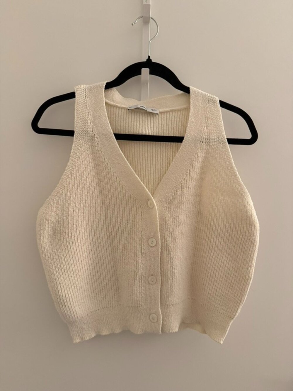Mango White/ Cream Knit Sweater Vest Size Small